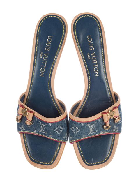 louis vuitton womens slides|Louis Vuitton denim slides.